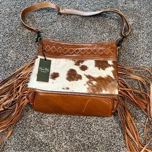 Myra Cowhide Fringe Purse